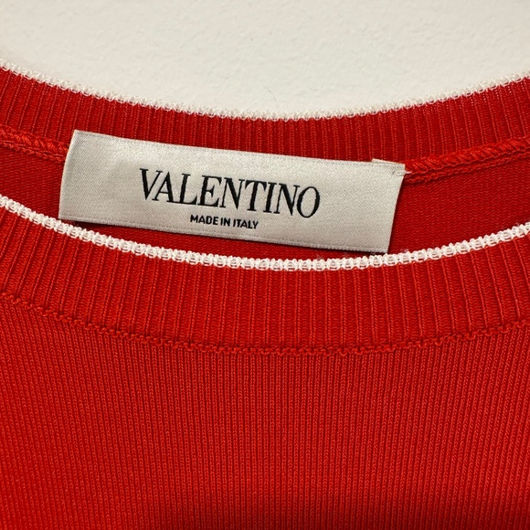 VALENTINO  RED DRESS with pleated skirt - Picture 2 of 6